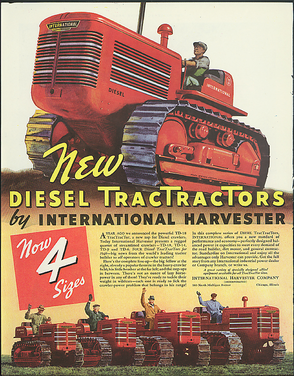 Image for New International TracTractor / Champion Spark Plug Lincoln Zephyr ad 1940 Helck