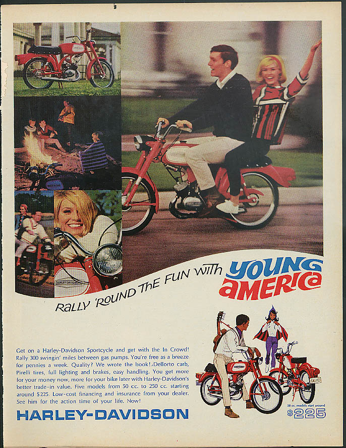 Image for Rally 'round the fun Young America Harley-Davidson Sportcycle Rally 300 ad 1966