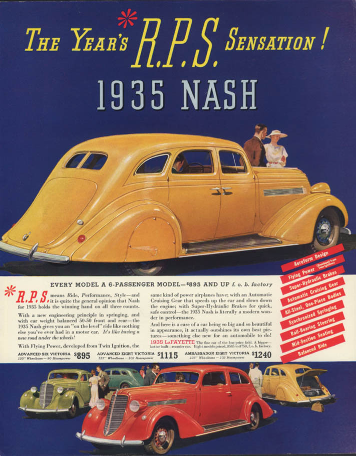 Image for The Year's R P S Sensation! Nash & LaFayette ad 1935