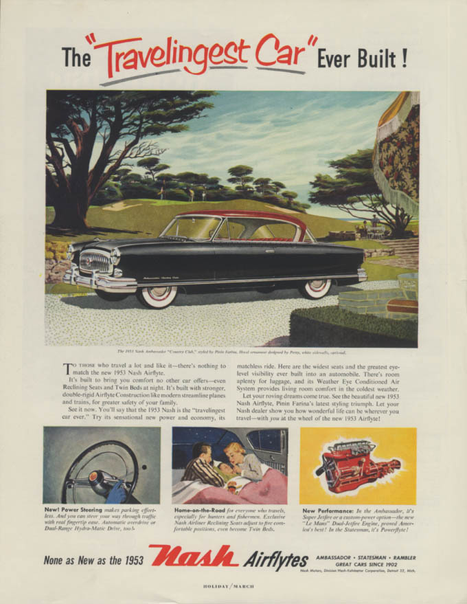 Image for The Travelingest Car Ever Built! Nash Ambassador Country Club ad 1953