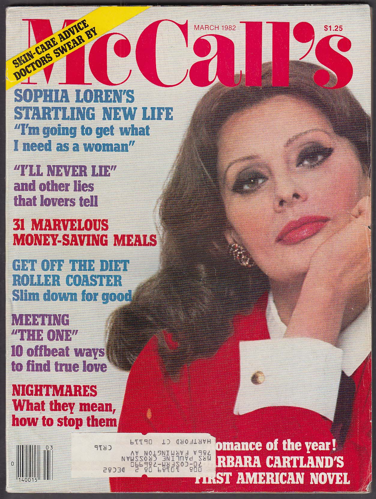 Image for McCALL'S Sophia Loren Barbara Cartland + 3 1982
