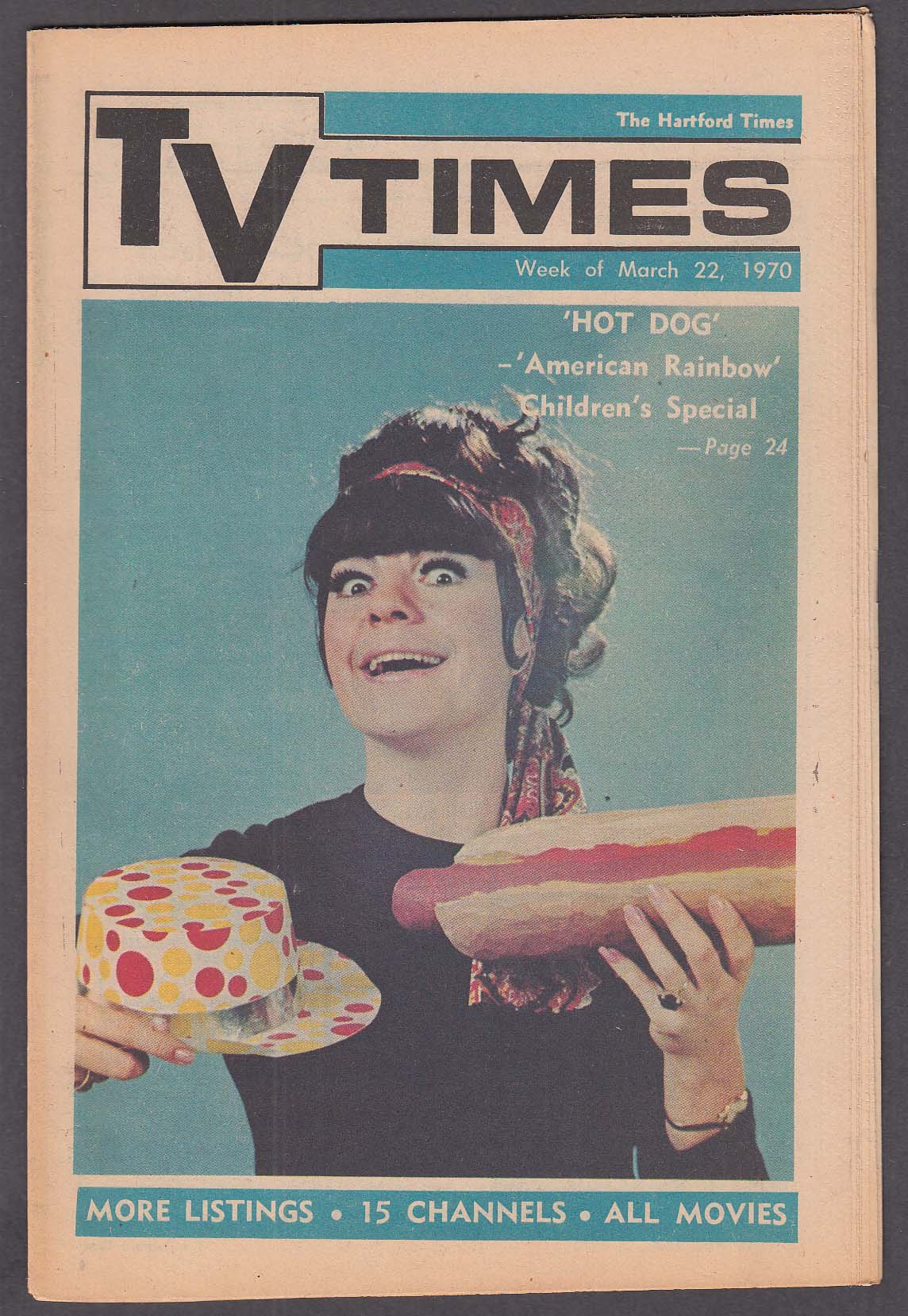 Image for TV TIMES Jo Anne Worley Hot Dog 3/22 1970