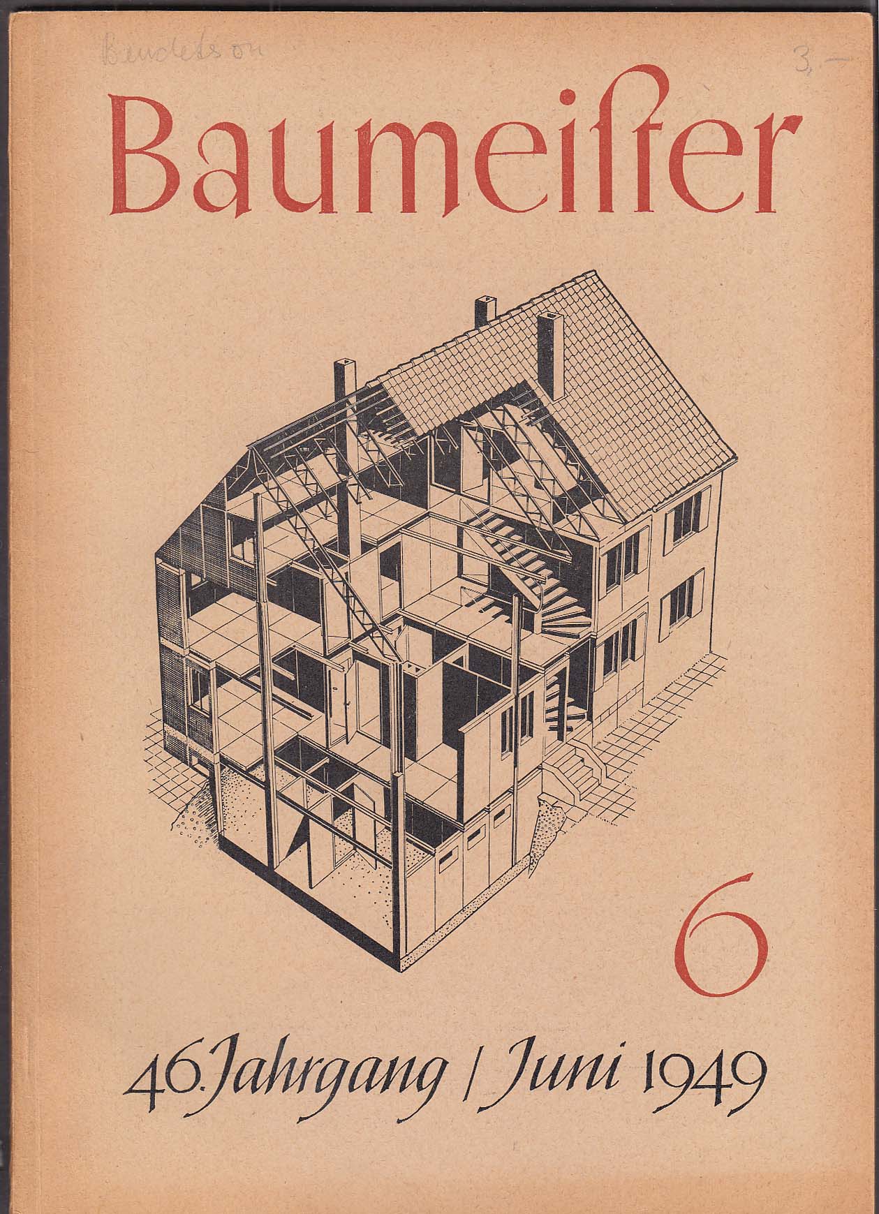 Image for Baumeister German architecture magazine 6 1949 Fritz Mayer Werner Ruprecht ++