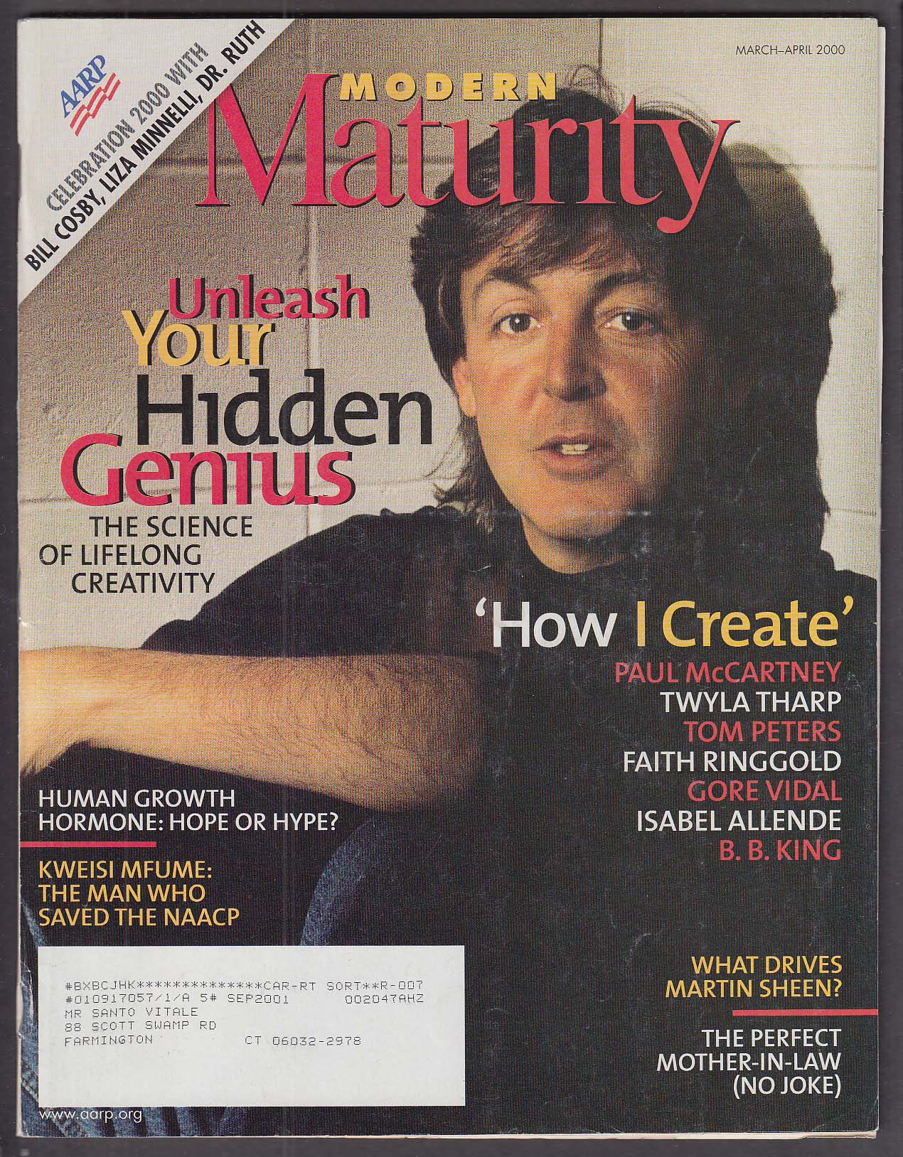 Image for MODERN MATURITY Paul McCartney Martin Sheen Twyla Tharp B B King ++ 3-4 2000