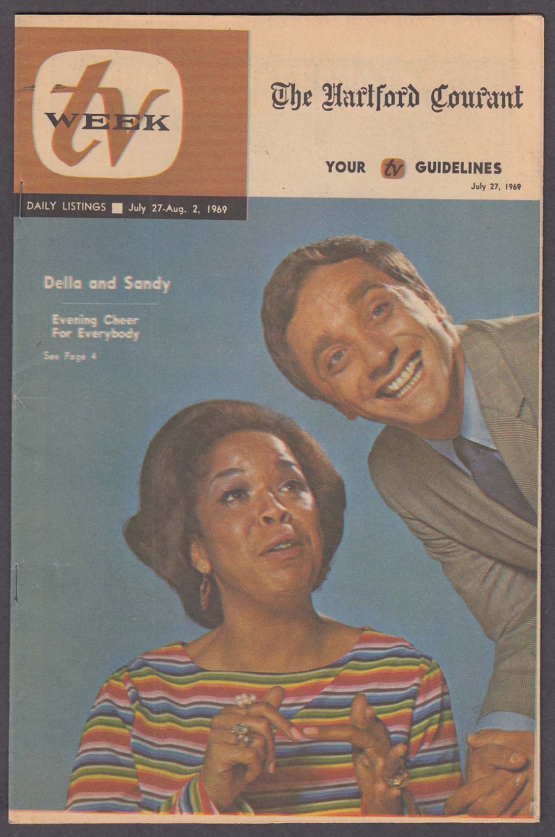 Image for TV WEEK Della Reese Sandy Baron Hartford Courant 7/27 1969