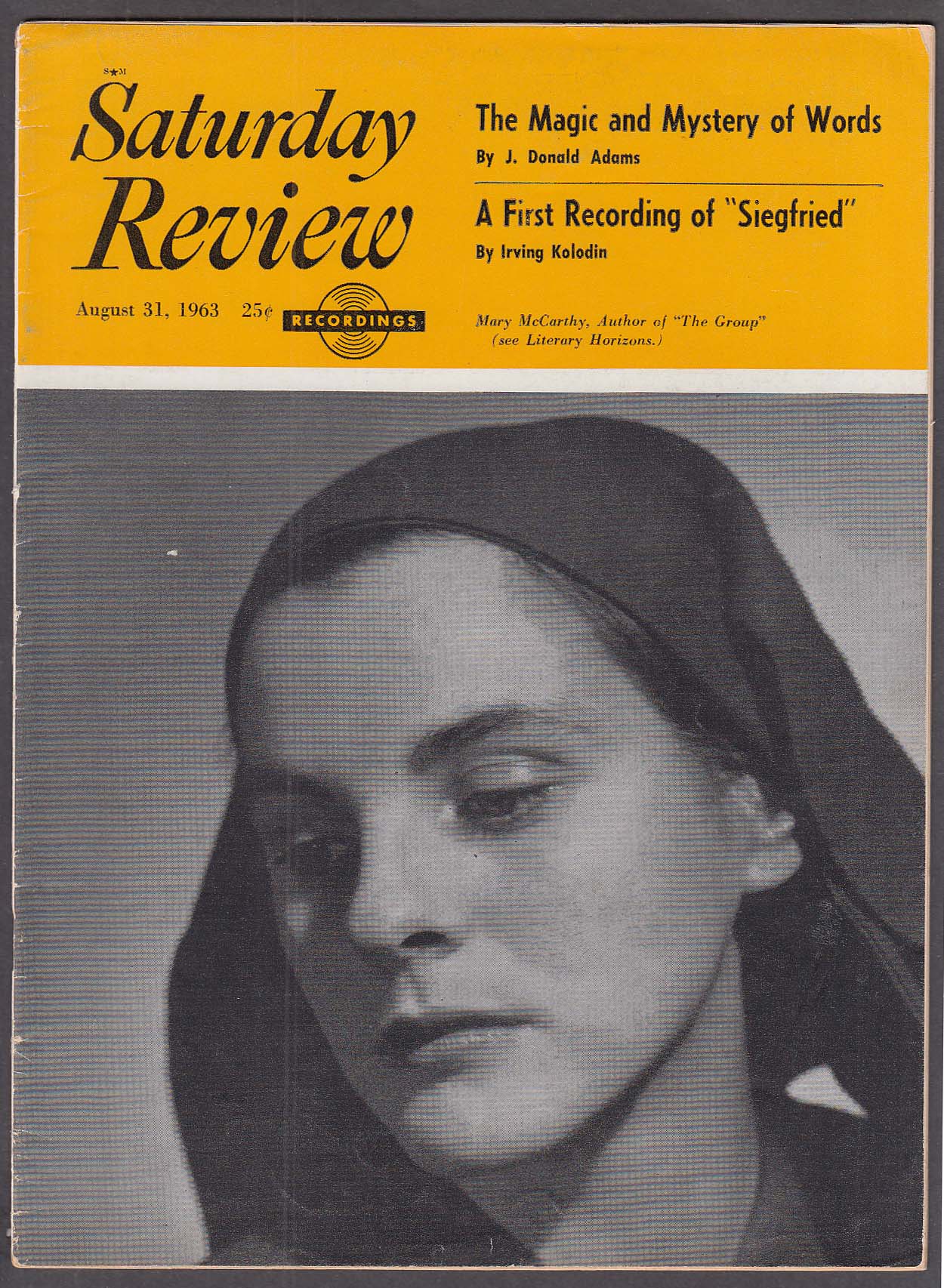 Image for SATURDAY REVIEW Mary McCarthy 8/31 1963