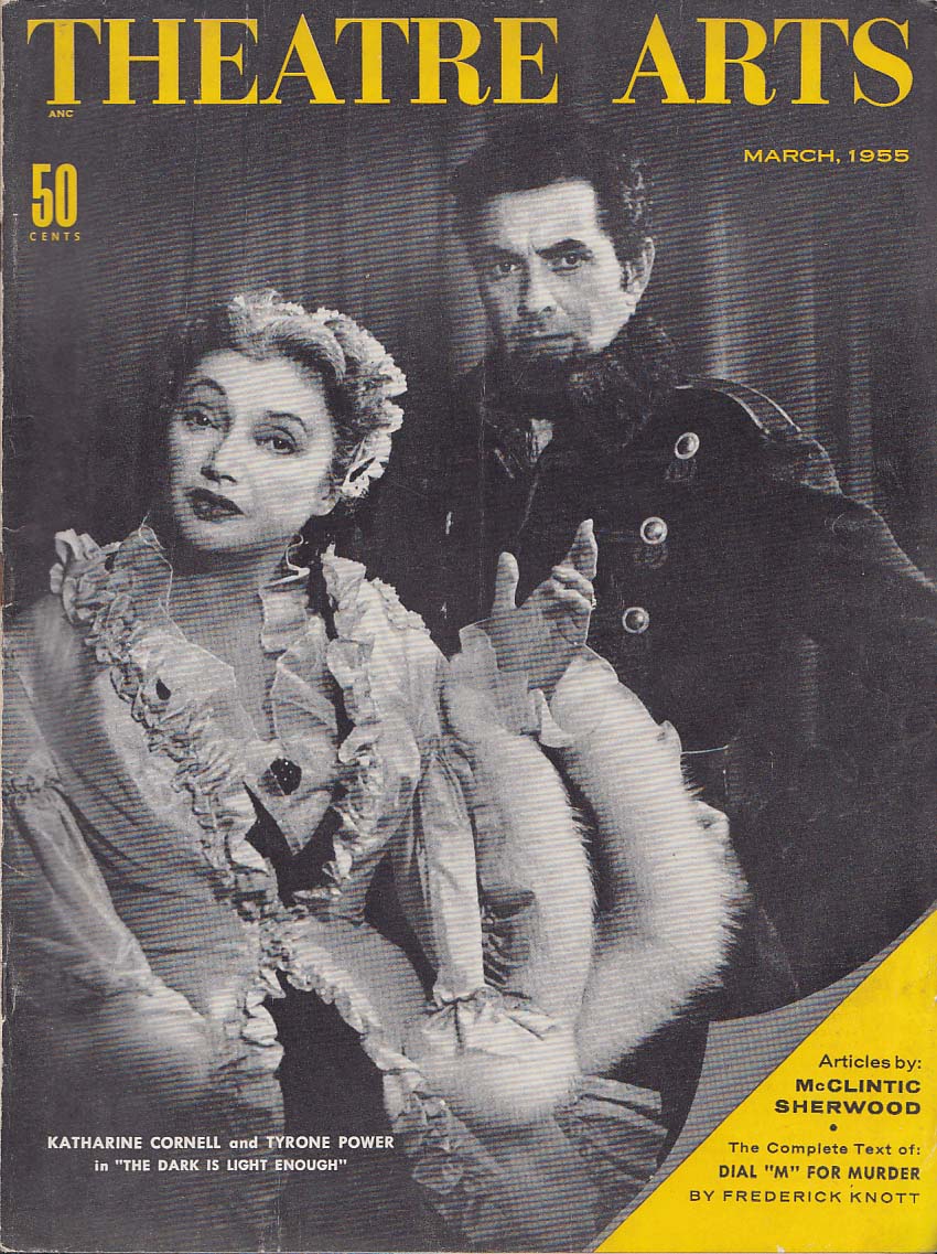 Image for THEATRE ARTS Katharine Cornell Tyrone Power McClintic Dial M for Murder + 3 1955