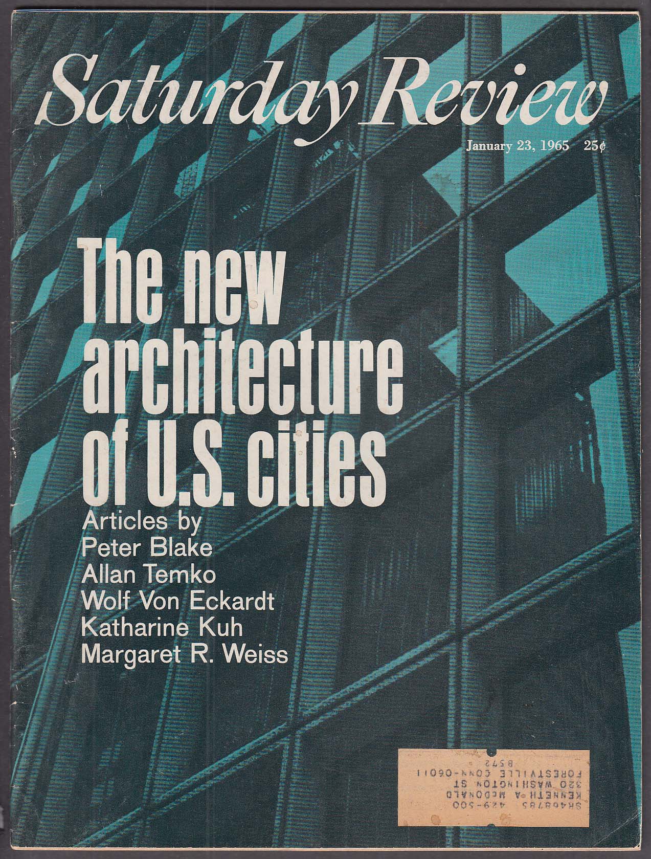Image for SATURDAY REVIEW New architecture Temko Von Ecjardt Kuh Blake ++ 1/23 1965