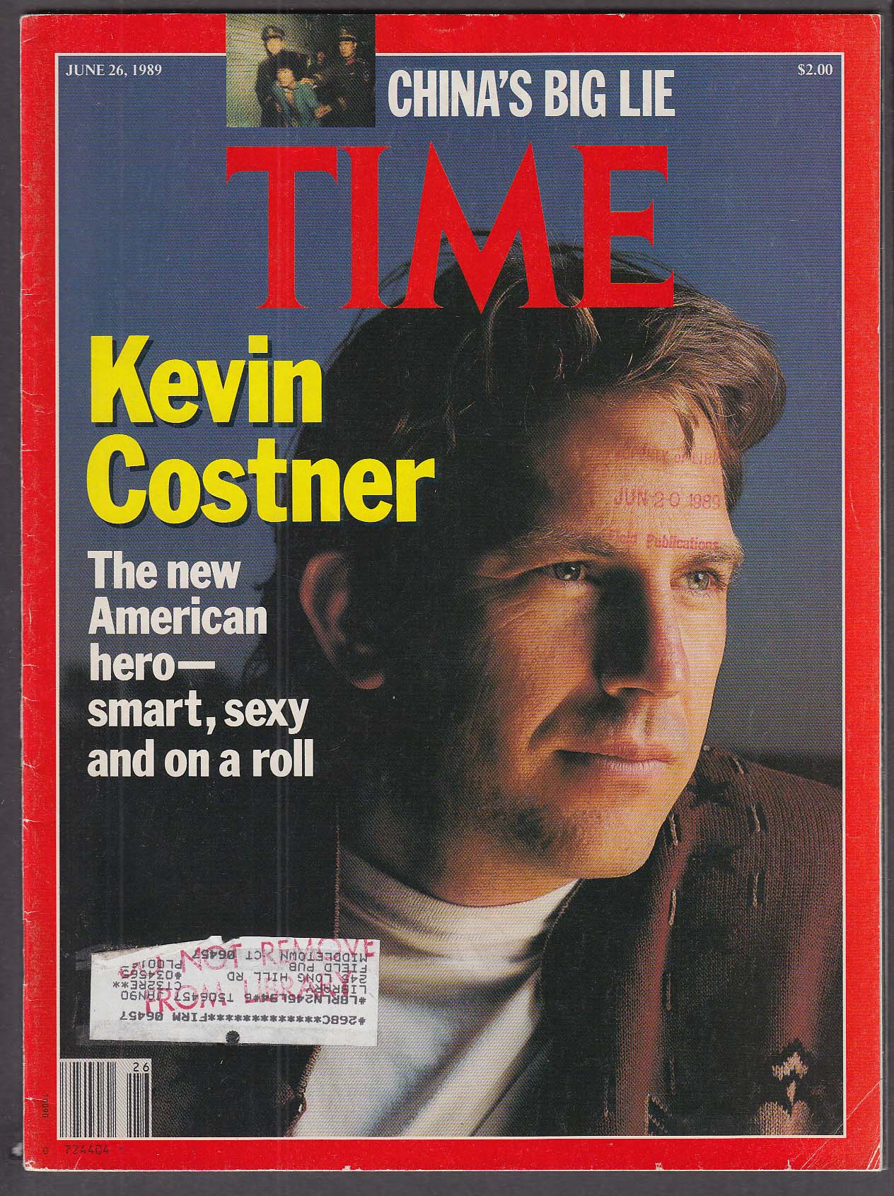 Image for TIME Kevin Costner; China 6/26 1989