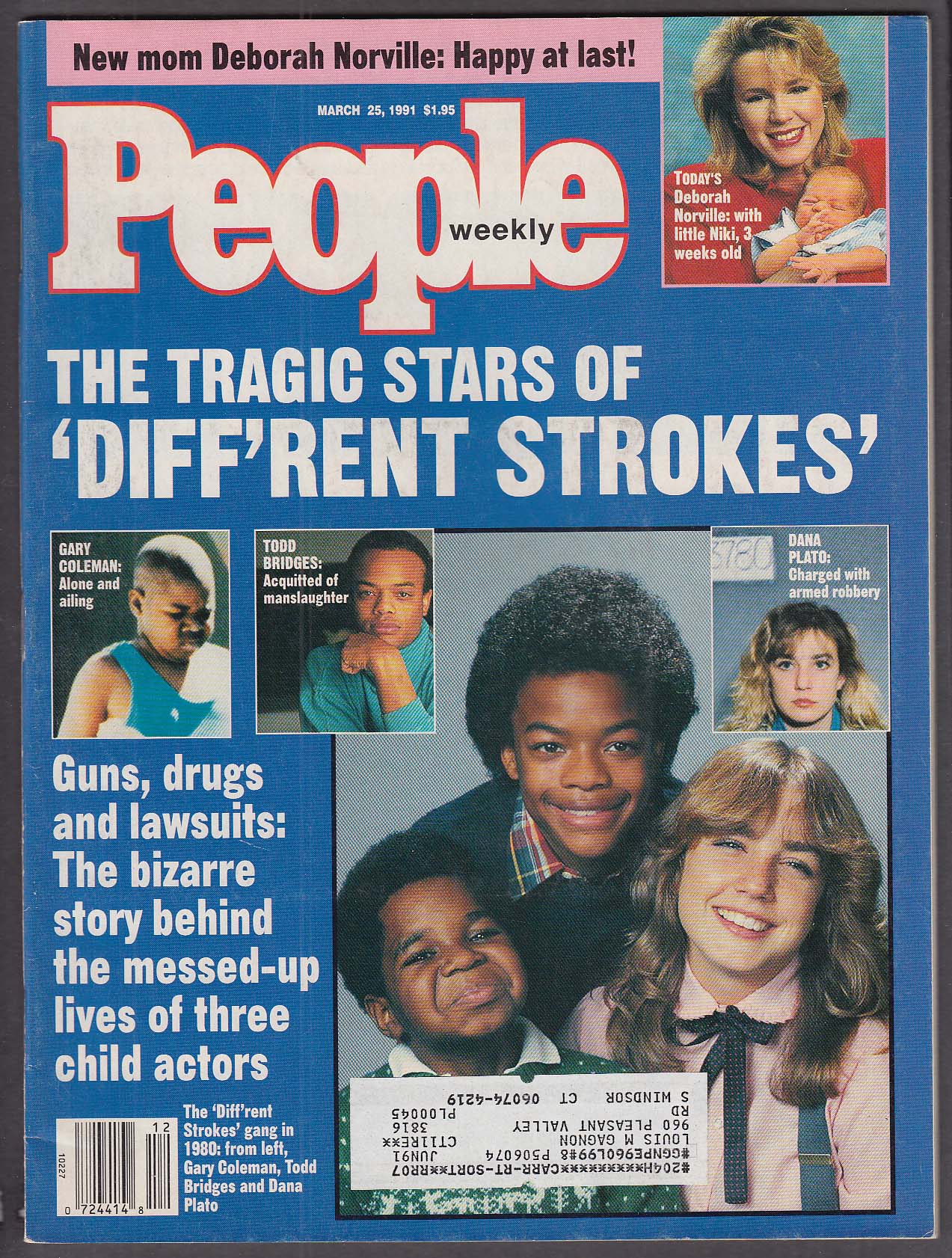 Image for PEOPLE Diff'rent Strokes stars Todd Bridges Gary Coleman Dana Plato 3/25 1991