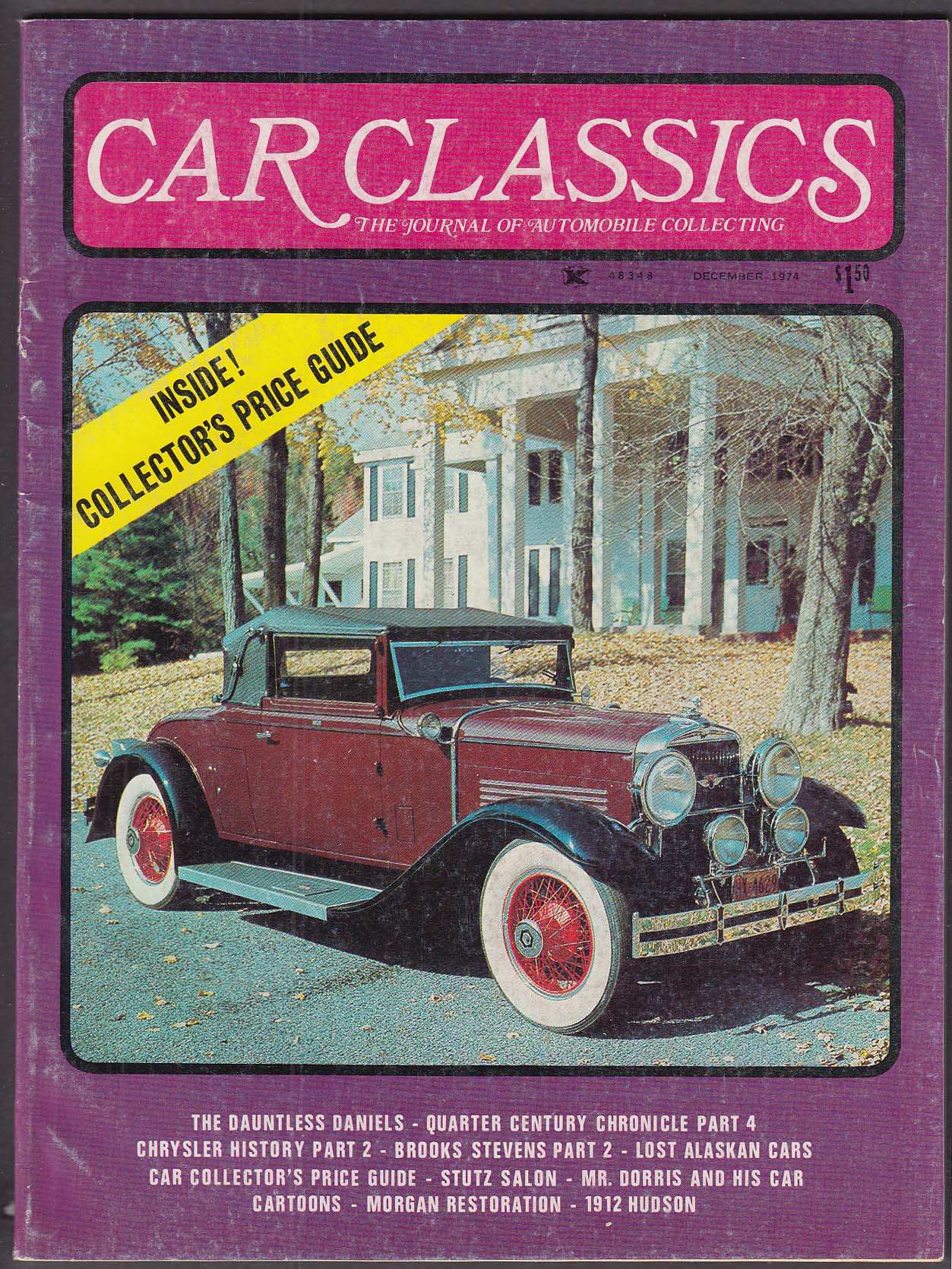 Image for CAR CLASSICS Chrysler Stutz Morgan Brooks Stevens Daniels Dorris Hudson 12 1974