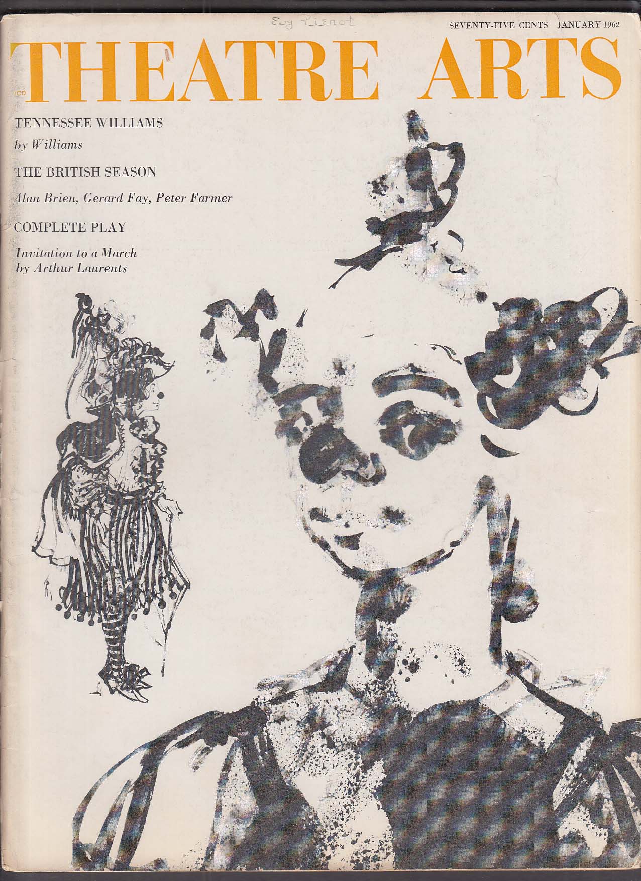 Image for THEATRE ARTS Tennessee Williams Alan Brien Gerarg Fay Peter Farmer + 1 1962