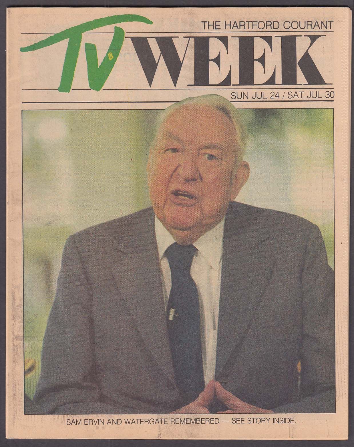 Image for TV WEEK Sam Ervin Watergate Hartford Courant 7/24 1983