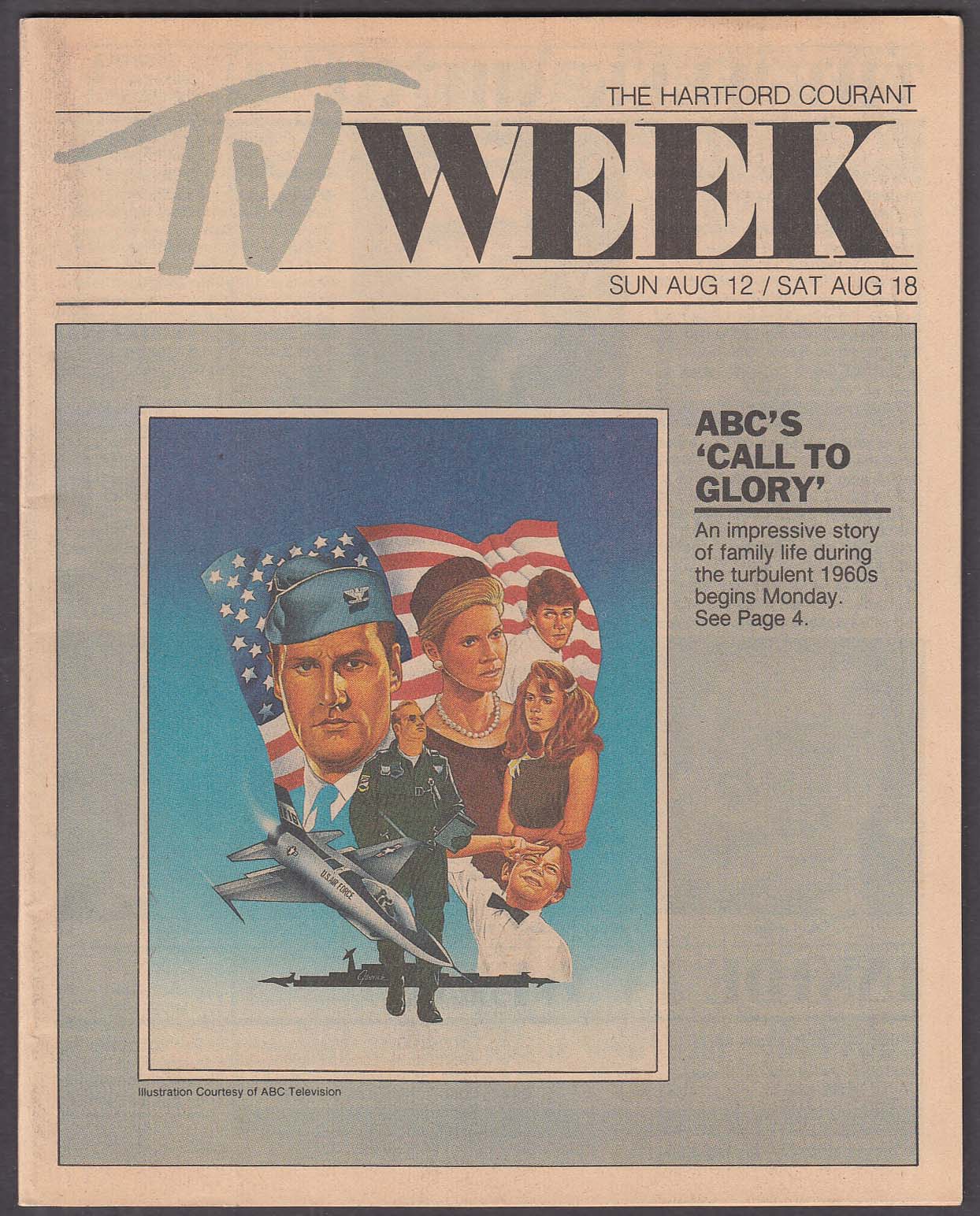 Image for TV WEEK Craig T Nelson Call to Glory Hartford Courant 8/12 1984