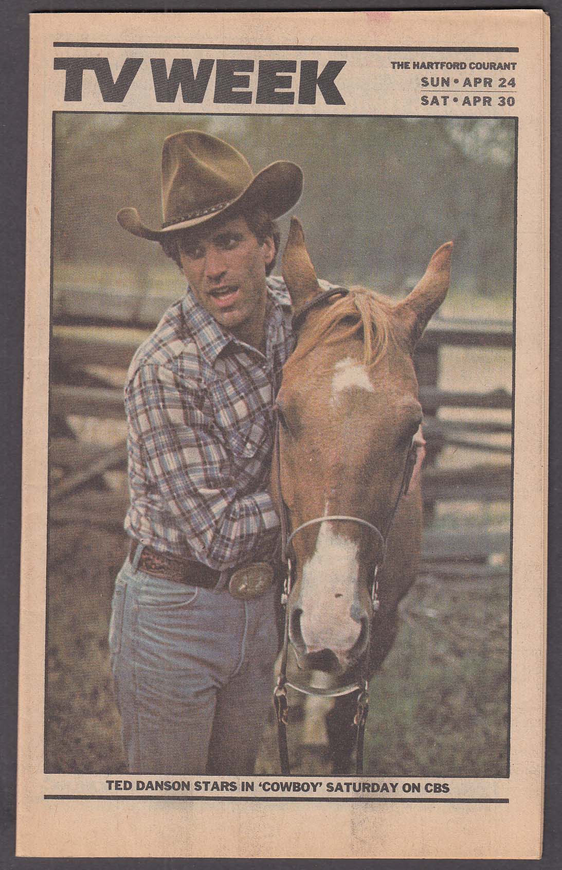 Image for TV WEEK Ted Danson Hartford Courant 4/24 1983