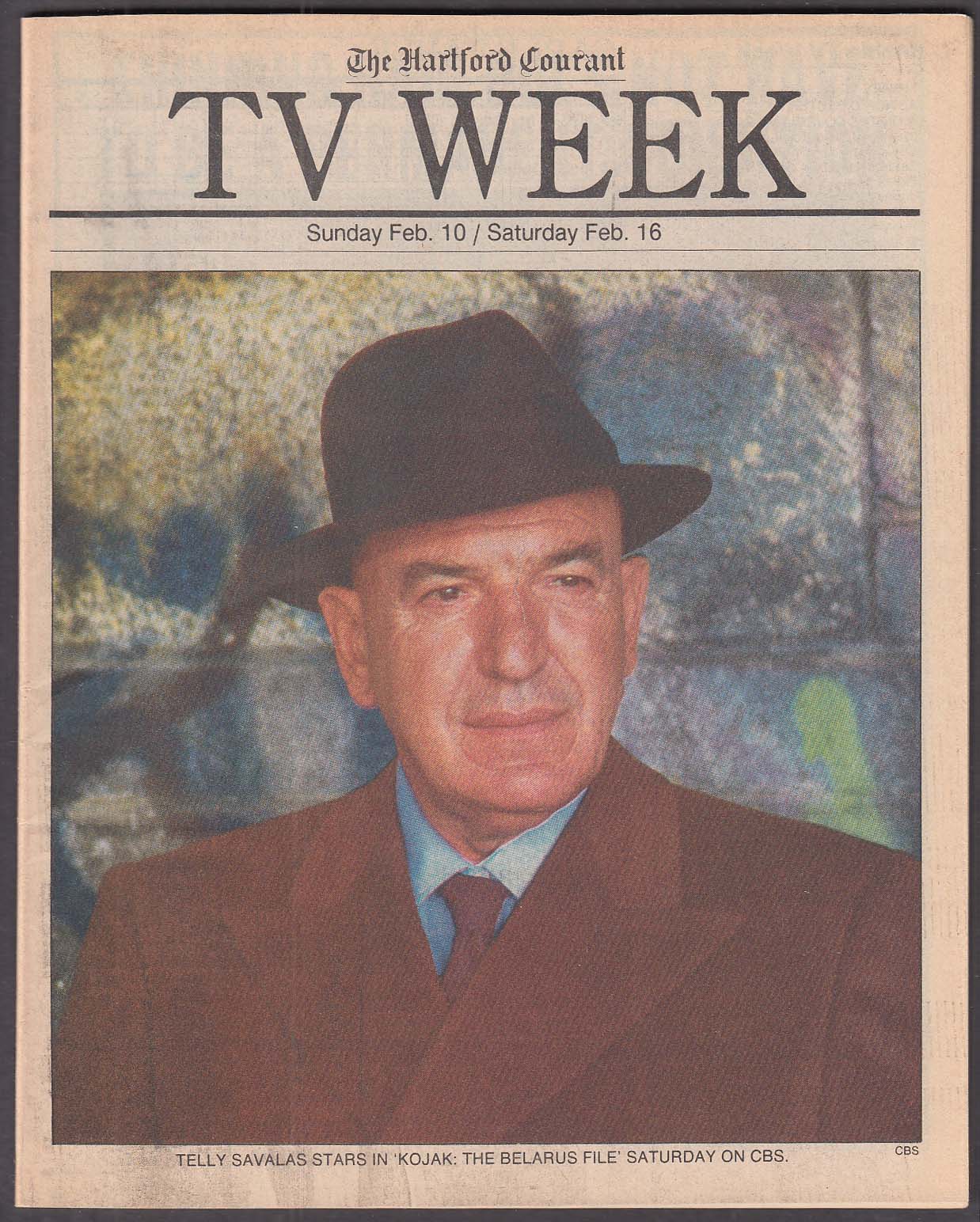 Image for TV WEEK Telly Savalas Kojak Hartford Courant 2/10 1985
