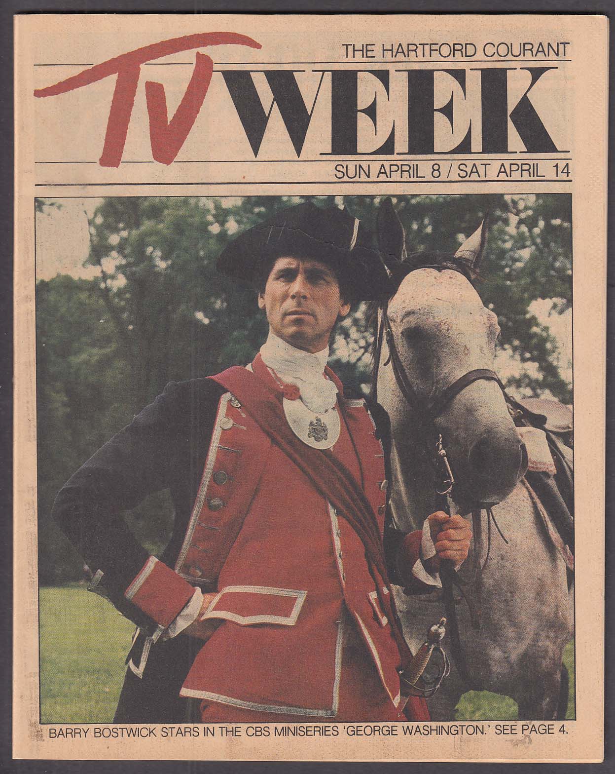 Image for TV WEEK Barry Bostwick Hartford Courant Rhea Perlman Oscars ++ 4/8 1984