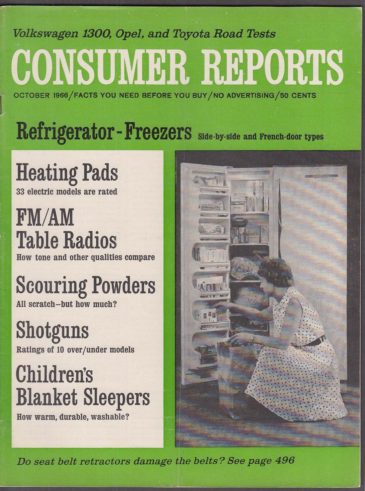 Image for CONSUMER REPORTS 1966 Opel Kadett Toyota Corona Volkswagen 1300 tests 10 1966