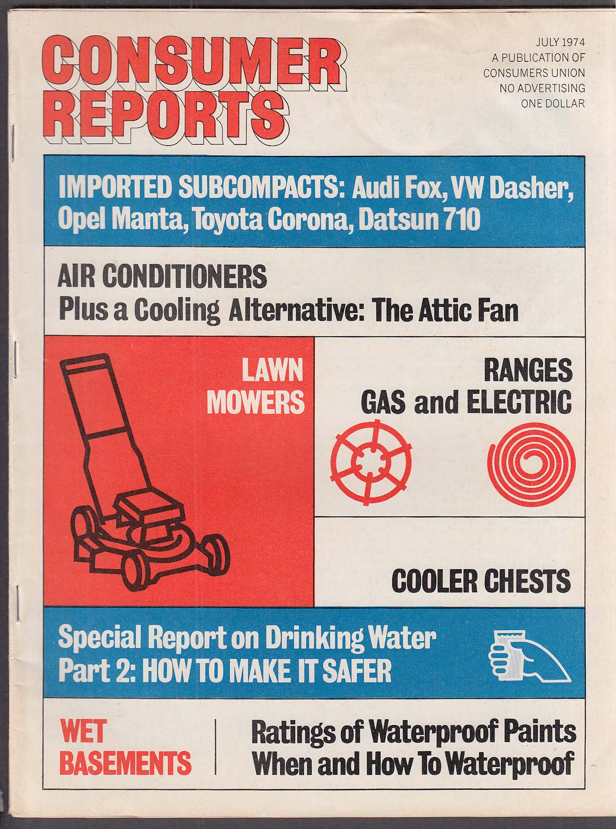Image for CONSUMER REPORTS Audi Fox Volkswagen Dasher Opel Toyota Datsun 710 tests 7 1974