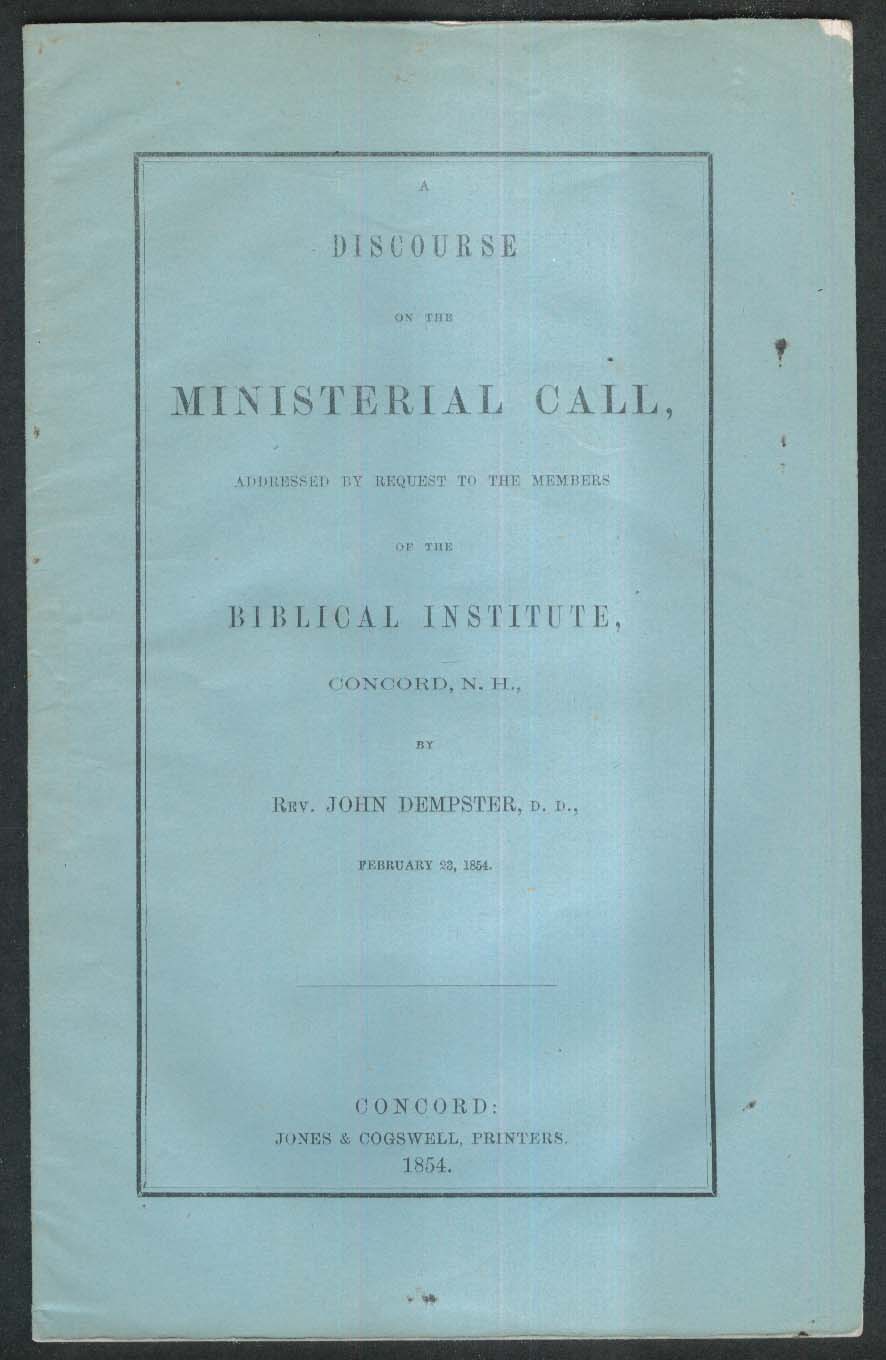 Image for Ministerial Call Dempster Concord NH 1854
