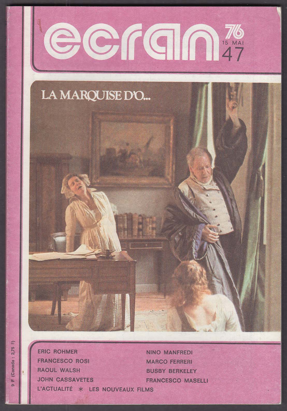 Image for ECRAN Eric Rohmer Cassavetes La Marquise D'O Busby Berkely Raoul Walsh 5/5 1976