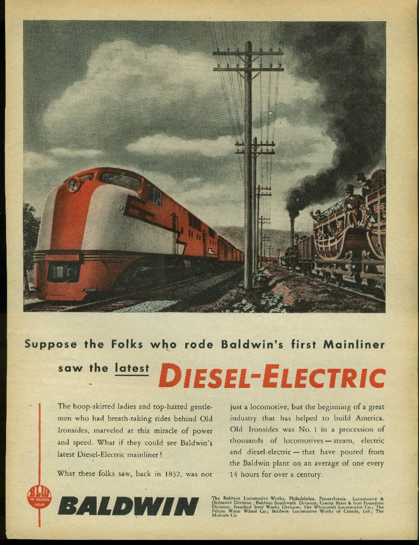 Image for Suppose the Folks saw the latest Baldwin Diesel-Electric Loco ad 1945