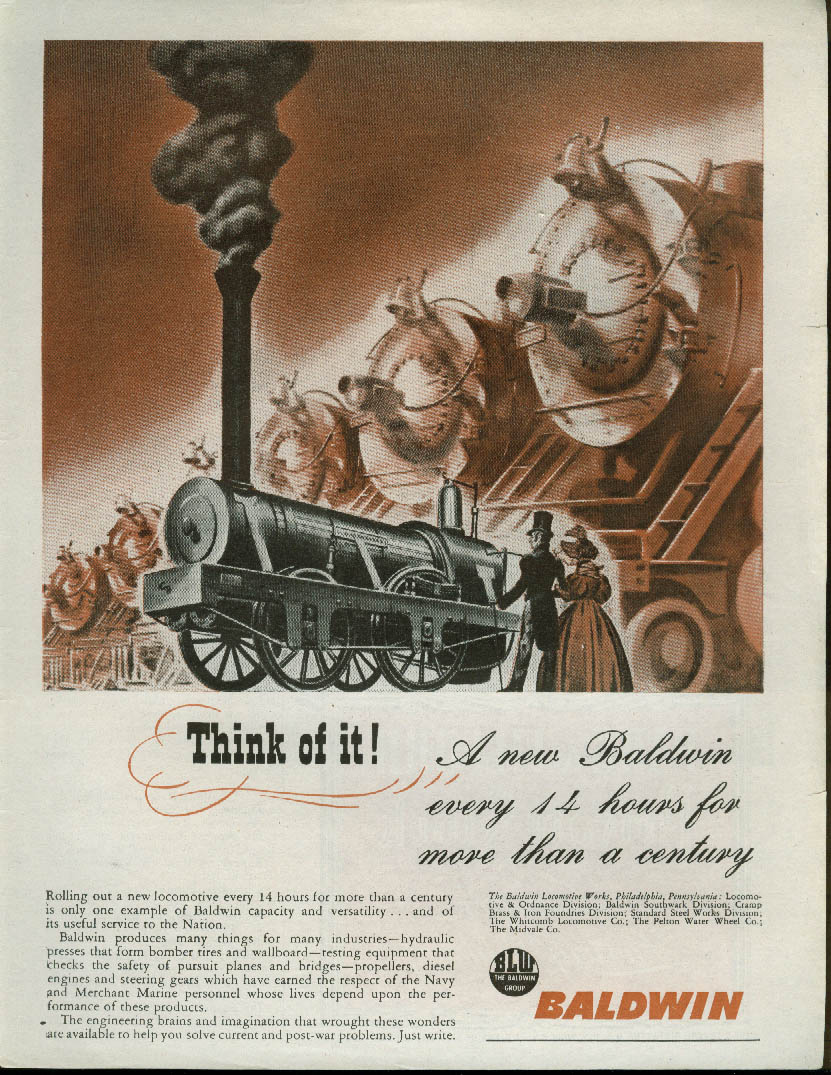Image for A new Baldwin locomotive every 14 hours for more than a century ad 1945