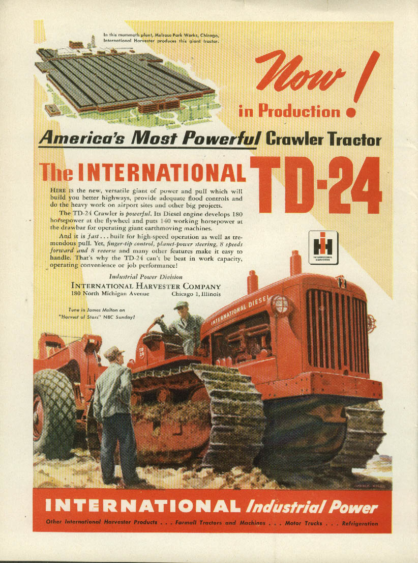 Image for Now! America's most powerful crawler tractor International TD-24 ad 1948