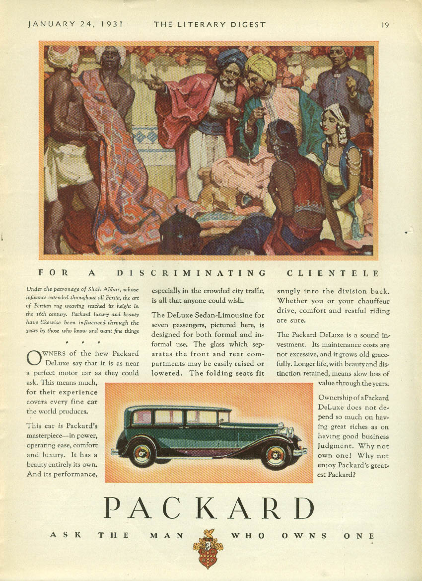 Image for Owners of the new Packard DeLuxe Sedan say it is near perfect ad 1931 LD