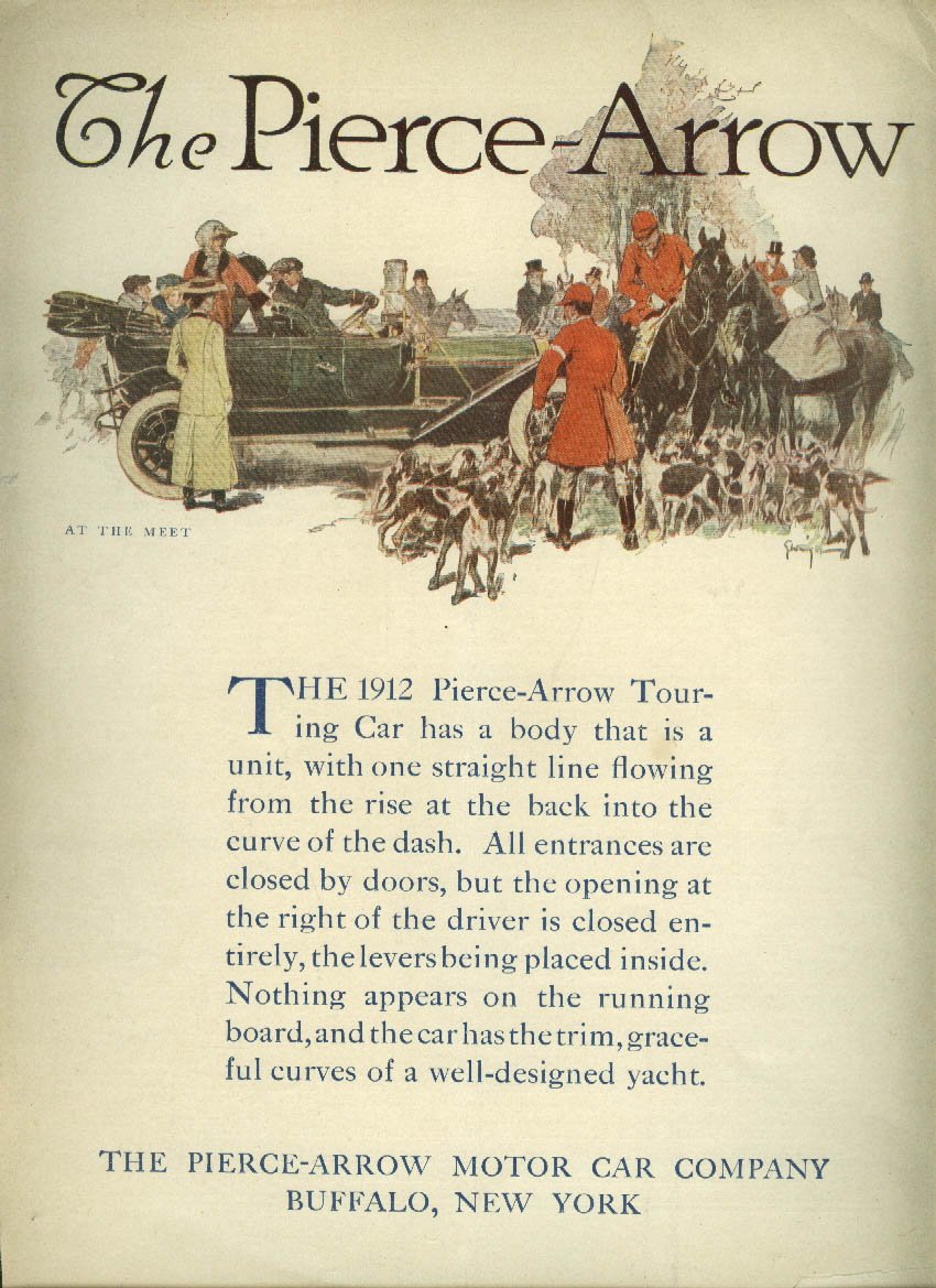 Image for One straight line flowing Pierce-Arrow Touring Car ad 1912