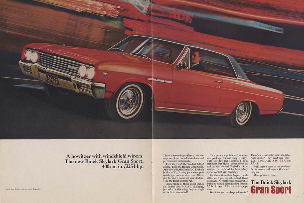 Image for A howitzer with windshield wipers Buick Skylark Gran Sport ad 1965 vm