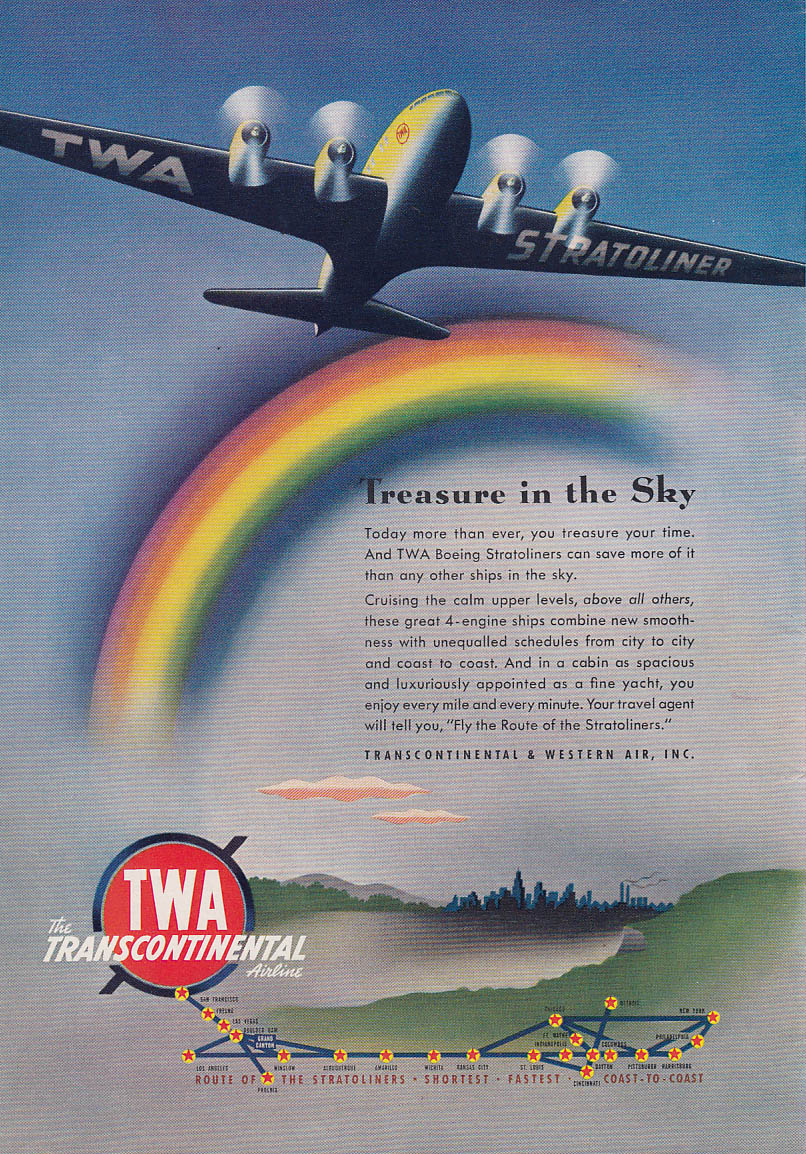 Image for Treasure in the Sky TWA Boeing Stratoliner / Cadillac Fleetwood 60 ad 1941