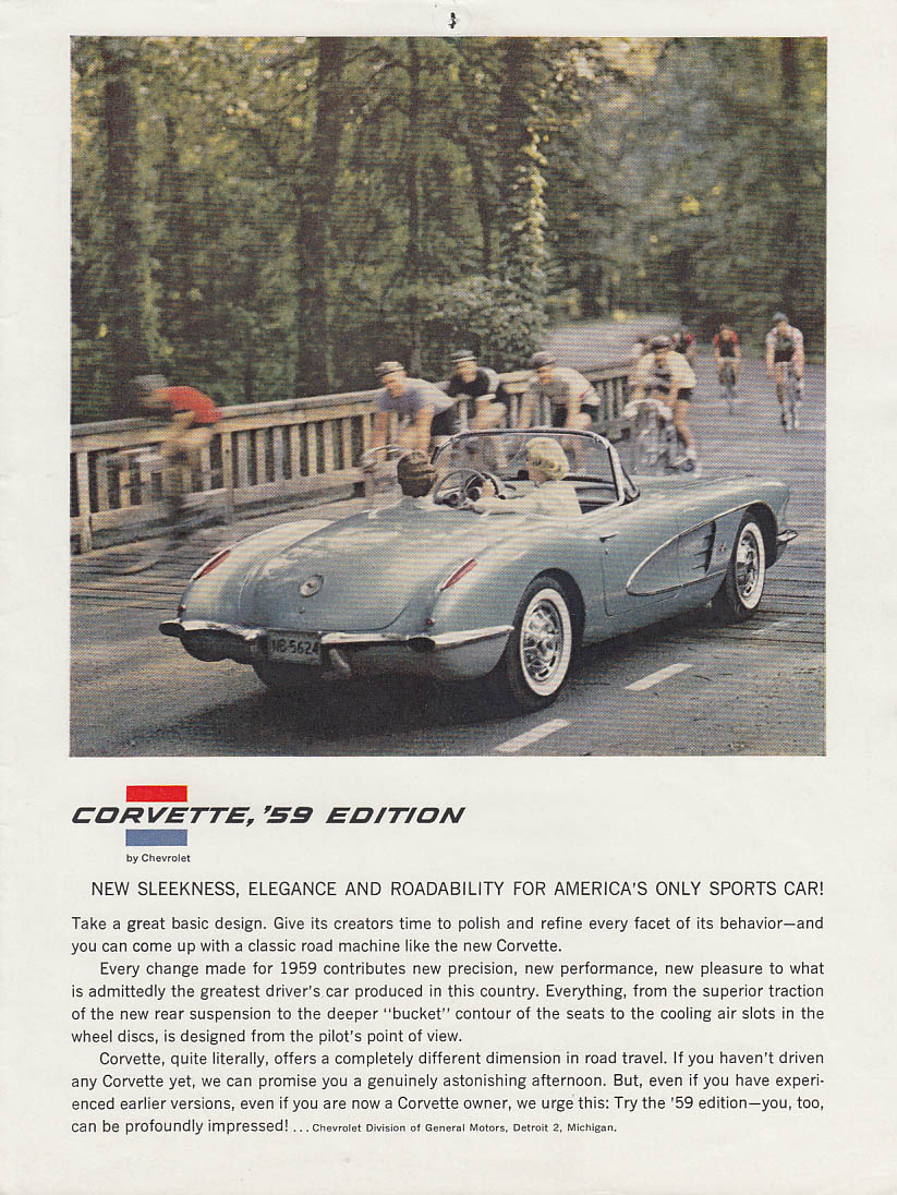 Image for New Sleekness Elegance Roadability Corvette '59 Edition ad 1959 CF