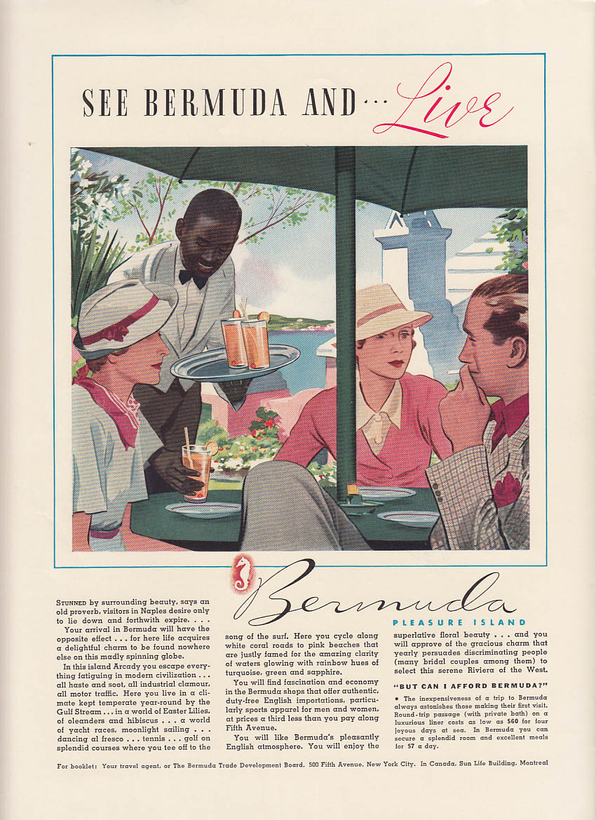 Image for See Bermuda and Live! Pleasure Island ad 1936 NY
