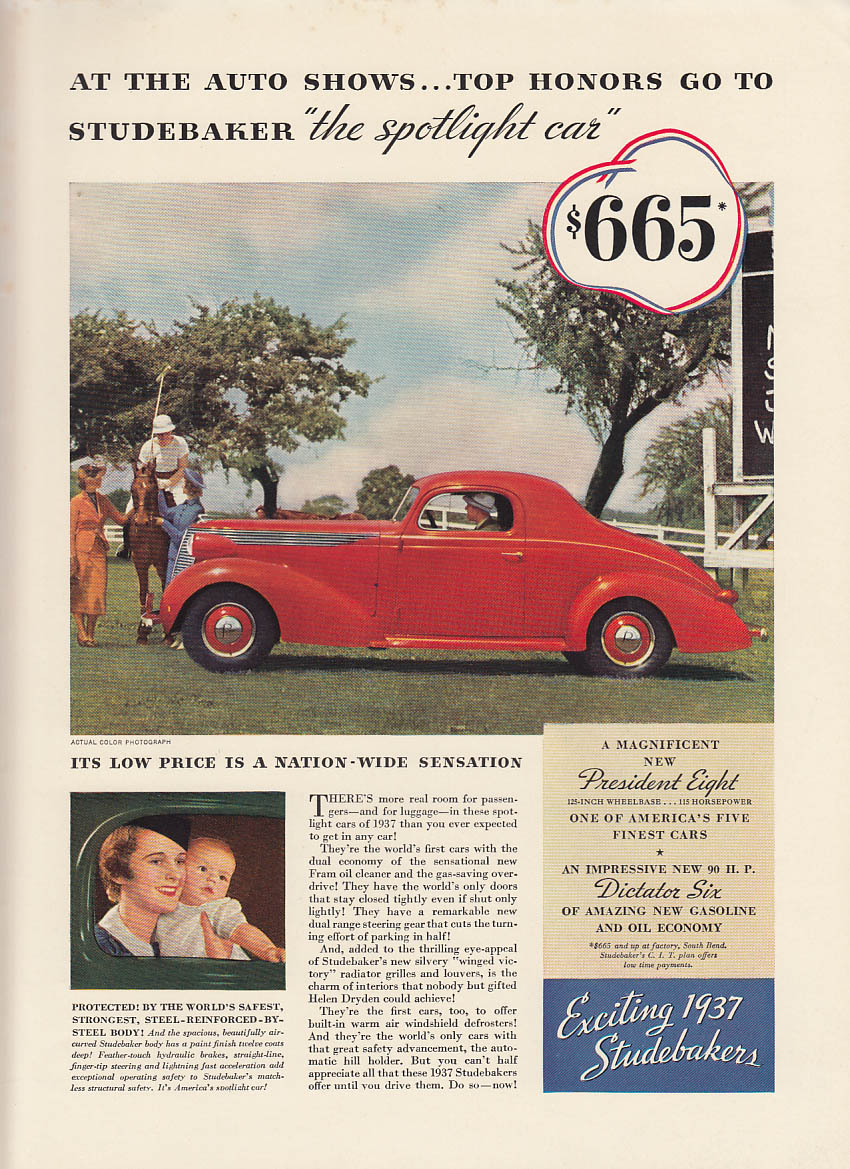 Image for At the Auto Shows Top Honors to Studebaker Coupe ad 1937 NY