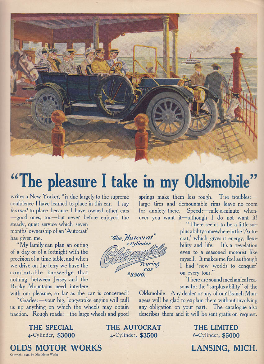 Image for The pleasure I take in my Oldsmobile Autocrat ad 1911