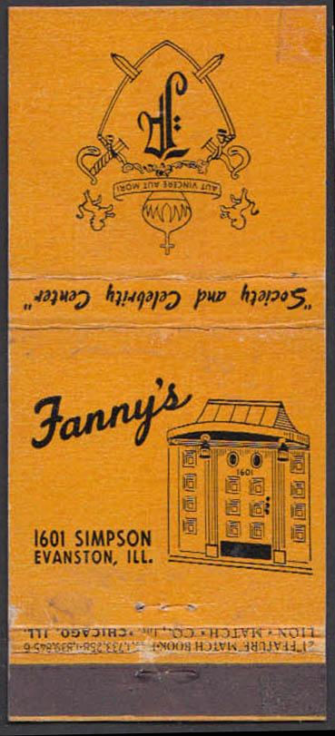 Image for Fanny's Restaurant 601 Simpson Evanston IL map-back matchcover