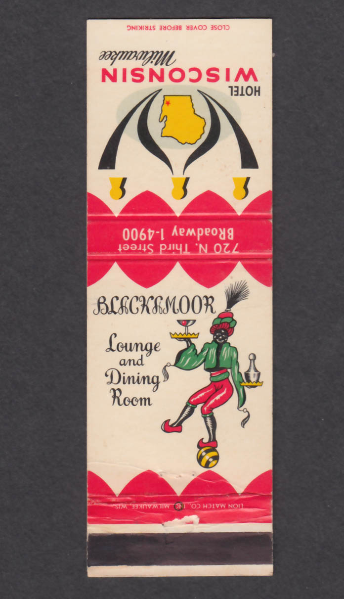 Image for Blackmoor Lounge & Dining Room Hotel Wisconsin Milwaukee matchcover