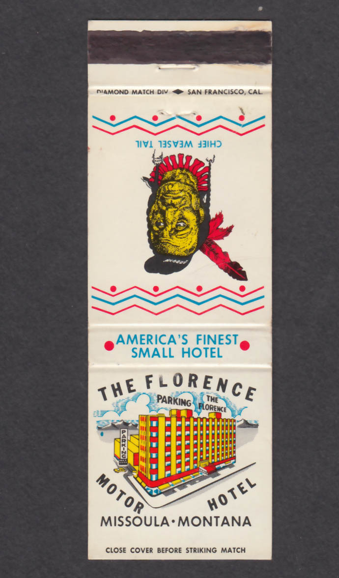 Image for The Florence Motor Hotel Missoula MT matchcover