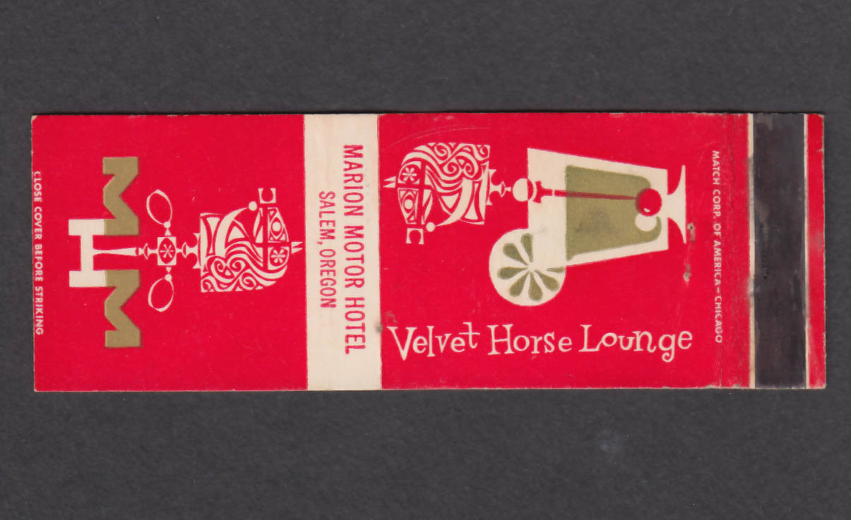Image for Velvet Horse Lounge Marion Motor Hotel Salem OR matchcover