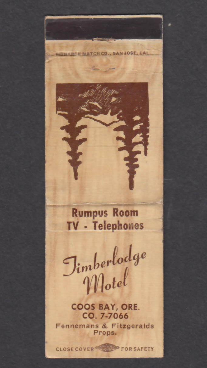 Image for Timberlodge Motel Coos Bay OR matchcover