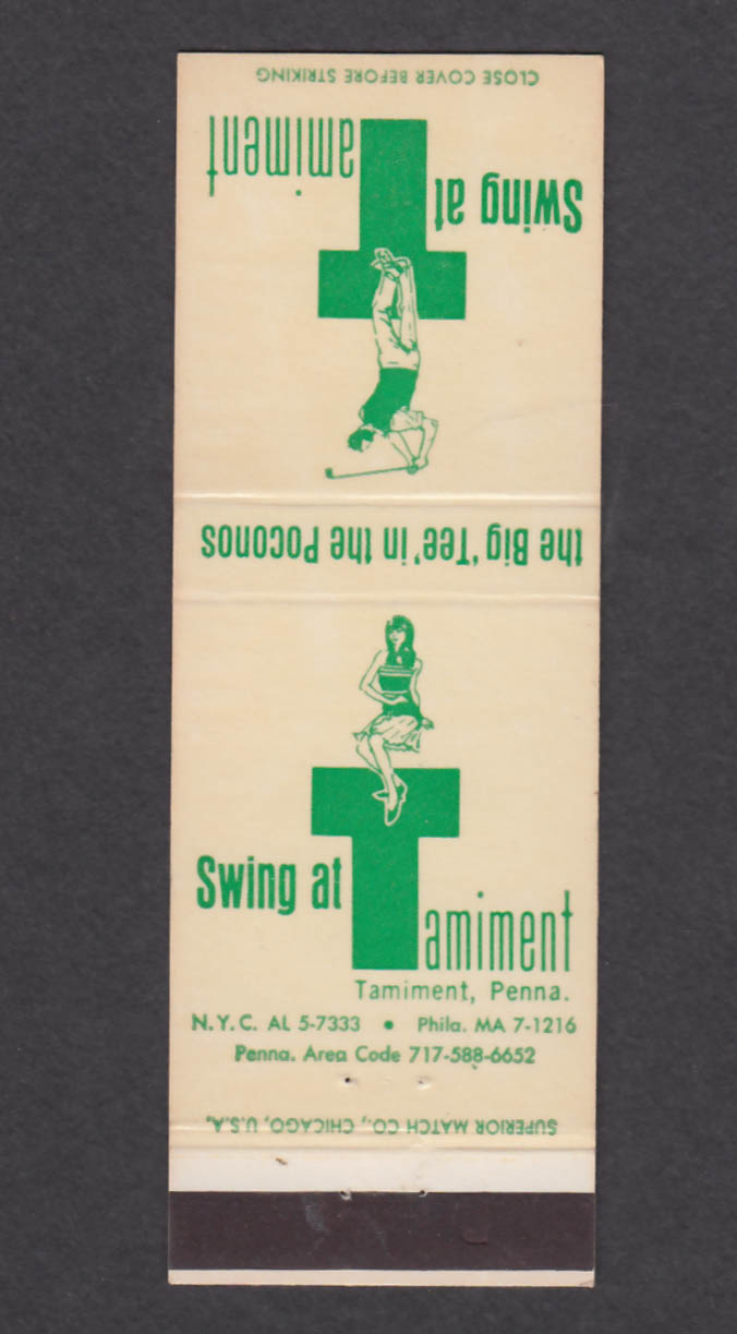 Image for Swing at Tamiment Golf Poconos PA matchcover