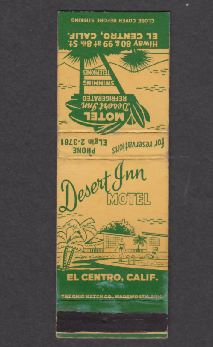 Image for Desert Inn Motel El Centro CA matchcover