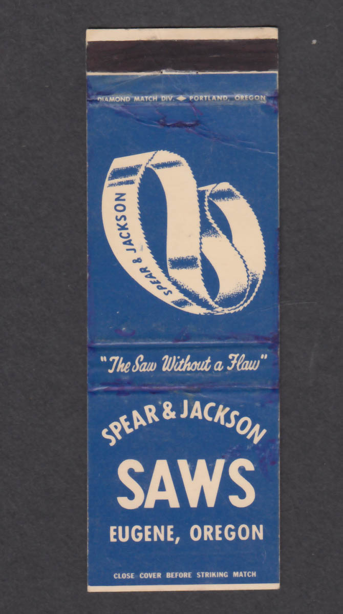 Image for Spear & Jackson Saws Eugene OR matchcover