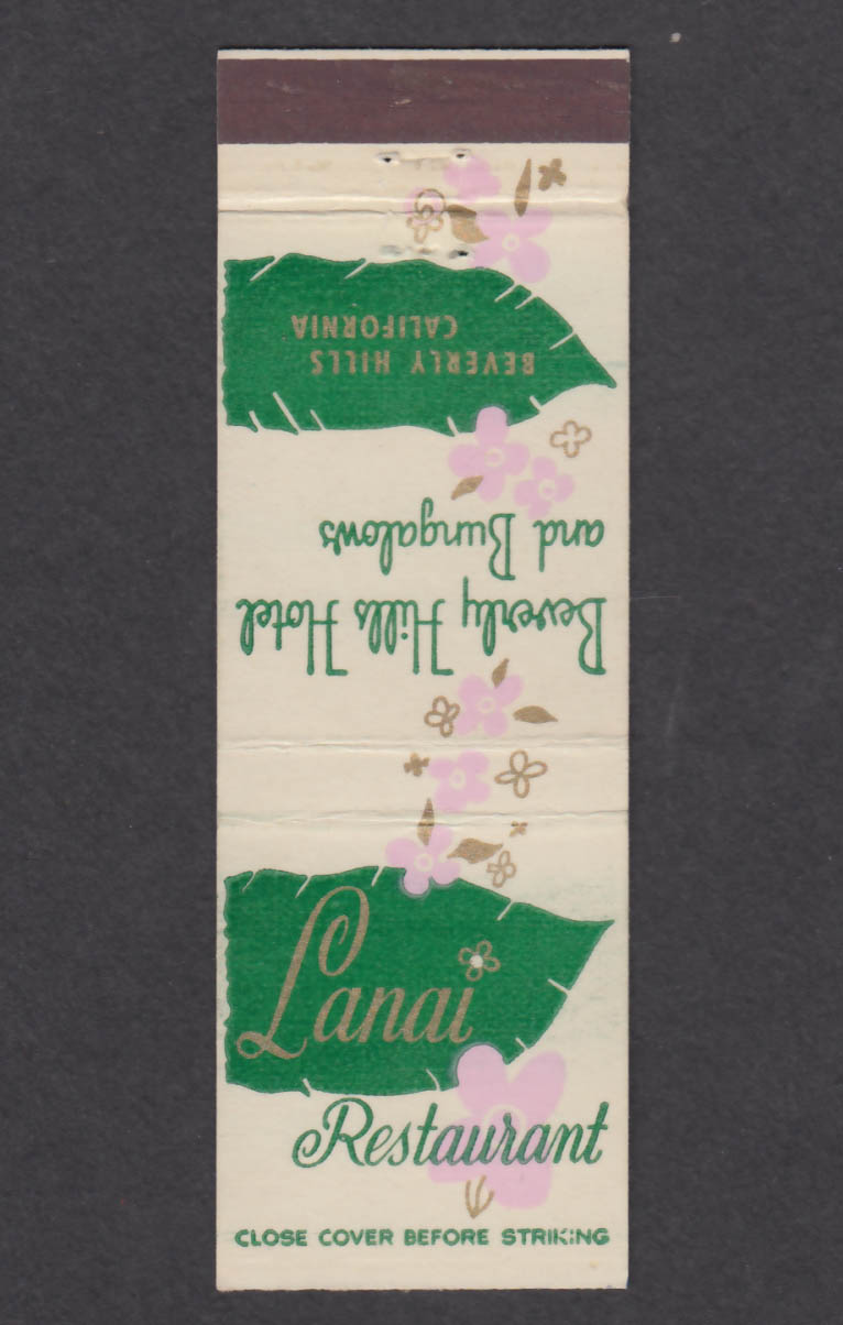 Image for Lanai Restaurant Beverly Hills Hotel & Bungalows CA matchcover