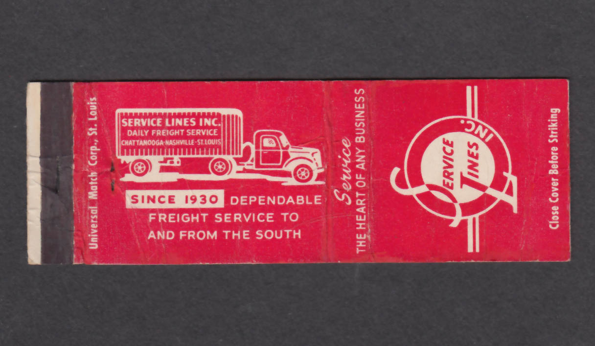 Image for Service Lines Inc Freight Service St Louis MO matchcover