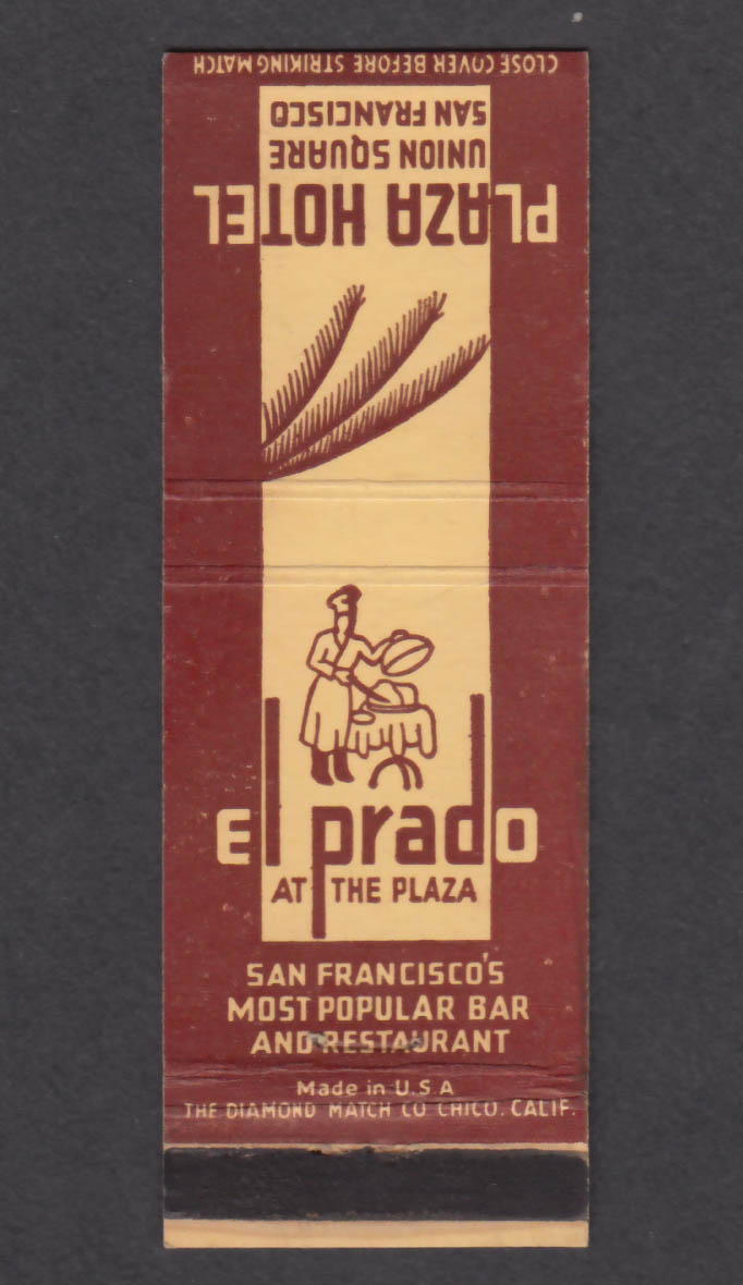 Image for El Prado Plaza Hotel Union Square San Francisco CA matchcover