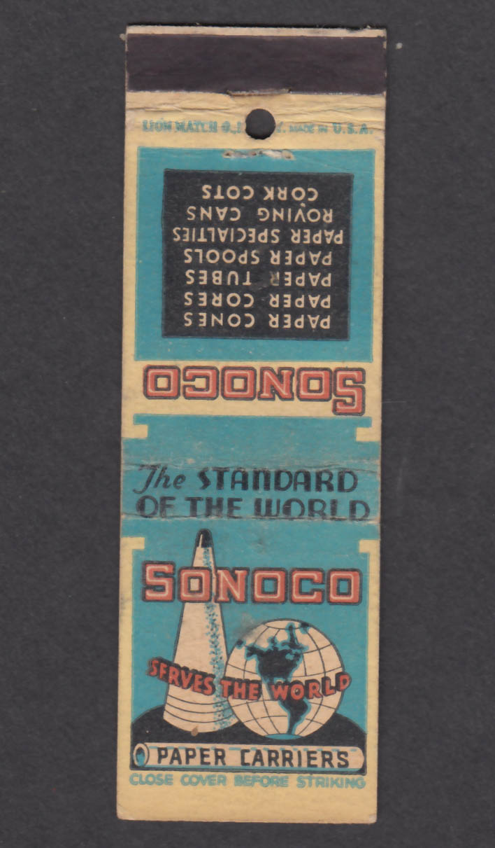 Image for Sonoco Paper Carriers Cones Tubes Spools advertising matchcover