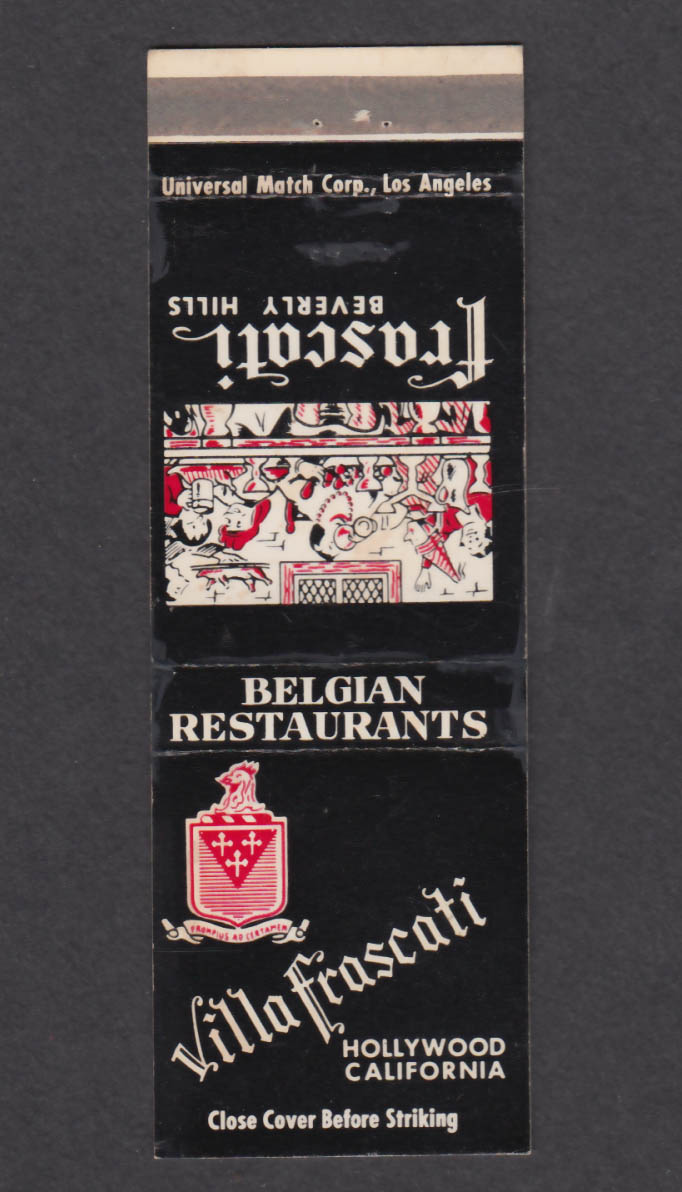 Image for Villa Frascati Inn Hollywood / Beverly Hills CA matchcover