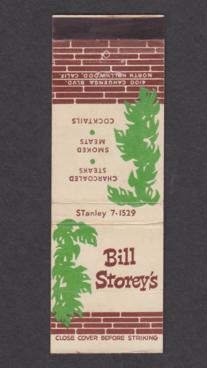Image for Bill Storey's 4100 Cahuenga Blvd North Hollywood CA matchcover